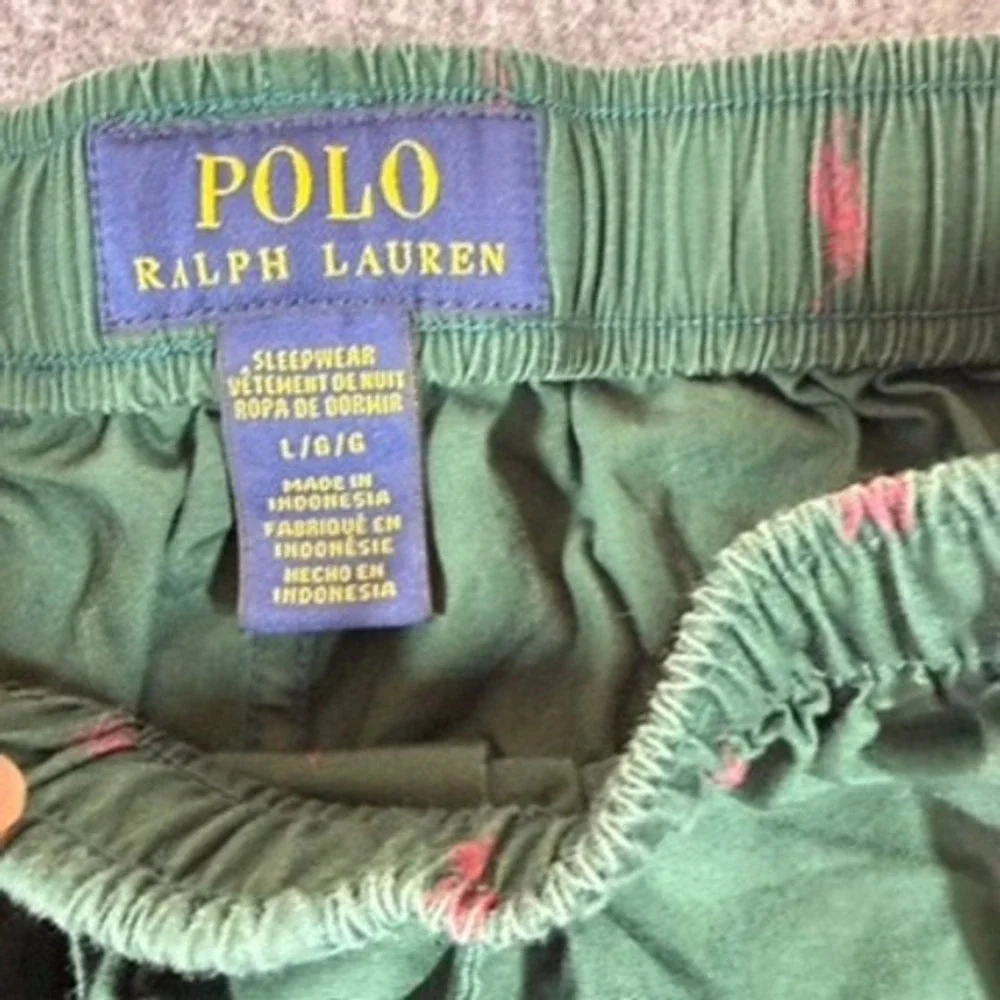 Polo Ralph Lauren Mens Pajama Pants Green All Over Pony Logo Sleepwear Large